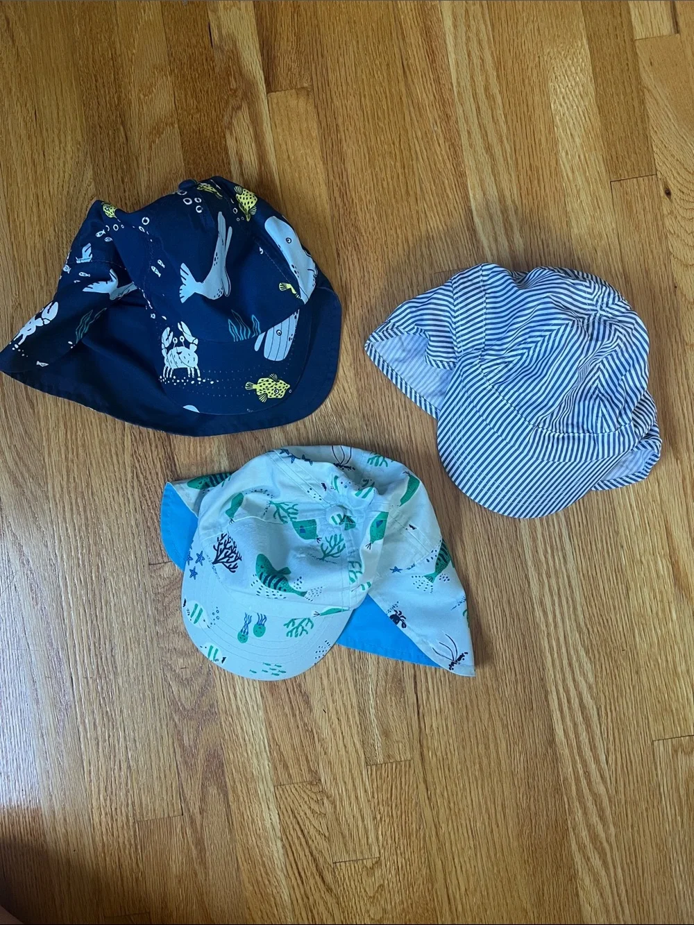 3-Pack Kids Sun Hats with neck flap (9-24mos)